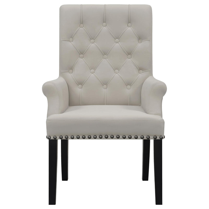 Alana Velvet Upholstered Dining Arm Chair Sand - detail 3