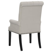 Alana Velvet Upholstered Dining Arm Chair Sand - detail 6
