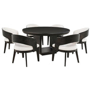 Leandro 7-piece Round Dining Table Set Burnished Black - alternate view