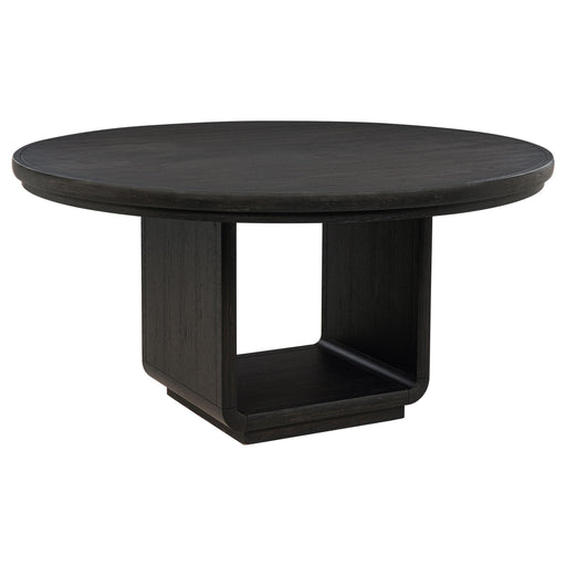 Leandro 60-inch Round Dining Table Burnished Black - alternate view