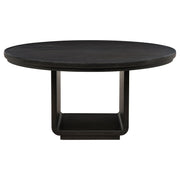 Leandro 60-inch Round Dining Table Burnished Black - detail 3