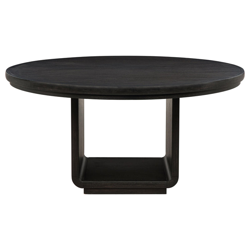 Leandro 60-inch Round Dining Table Burnished Black - detail 3