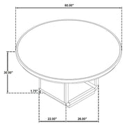 Leandro 60-inch Round Dining Table Burnished Black - detail 7
