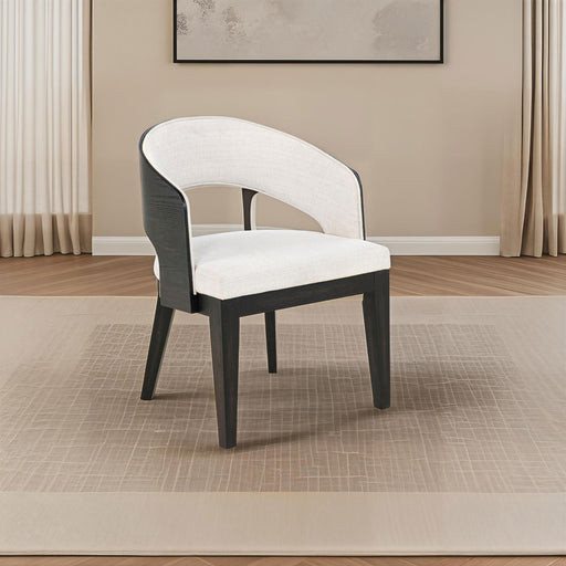 Leandro Upholstered Dining Arm Chair Cream (Set of 2) - alternate view