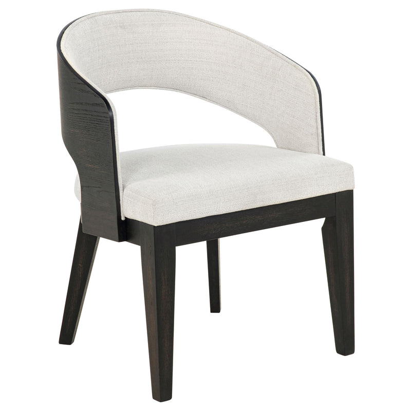 Leandro Upholstered Dining Arm Chair Cream (Set of 2) - detail 3