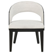 Leandro Upholstered Dining Arm Chair Cream (Set of 2) - detail 4