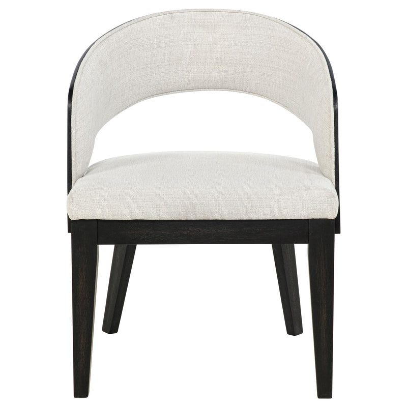 Leandro Upholstered Dining Arm Chair Cream (Set of 2) - detail 4