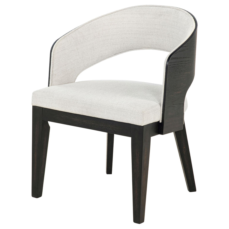 Leandro Upholstered Dining Arm Chair Cream (Set of 2) - detail 5