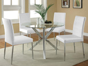 Vance Round 41-inch Glass Top Asterisk Dining Table Chrome - detail 5
