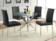 Vance Round 41-inch Glass Top Asterisk Dining Table Chrome - detail 6