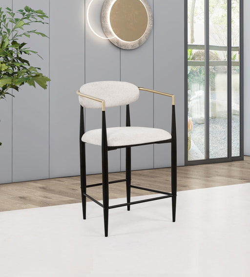 Tina Fabric Upholstered Counter Chair Beige (Set of 2) - alternate view