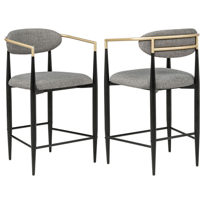 Tina Fabric Upholstered Counter Chair Grey (Set of 2)