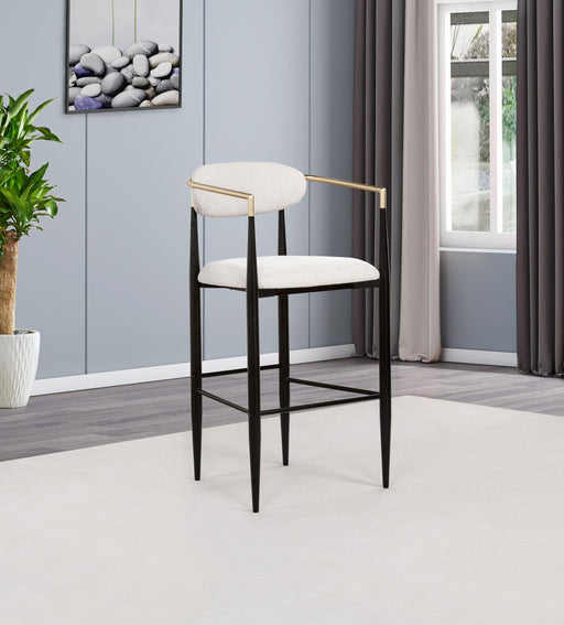 Tina Fabric Upholstered Bar Chair Beige (Set of 2) - alternate view