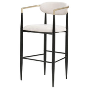Tina Fabric Upholstered Bar Chair Beige (Set of 2) - detail 5