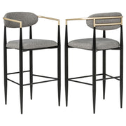 Tina Fabric Upholstered Bar Chair Grey (Set of 2)