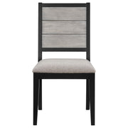 Elodie Wood Dining Side Chair Grey and Black (Set of 2) - detail 4