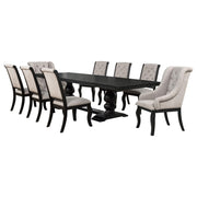 Phelps 9-piece Rectangular Dining Table Set Distressed Noir - alternate view