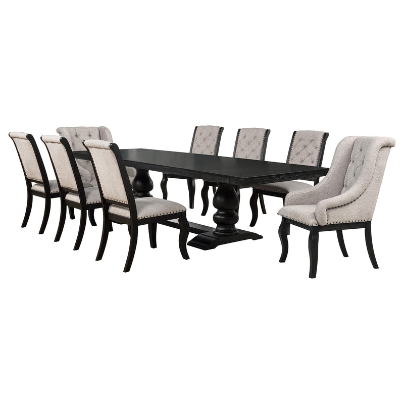 Phelps 9-piece Rectangular Dining Table Set Distressed Noir - alternate view