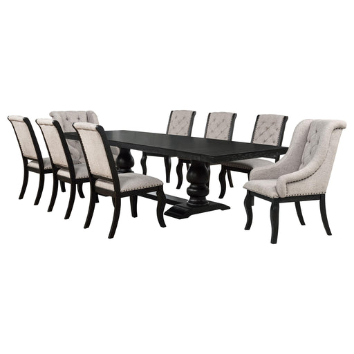 Phelps 9-piece Rectangular Dining Table Set Distressed Noir - alternate view