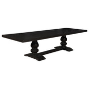 Phelps 123-inch Extension Leaf Dining Table Distressed Noir - alternate view