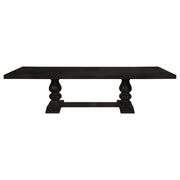 Phelps 123-inch Extension Leaf Dining Table Distressed Noir - detail 3