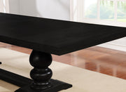 Phelps 123-inch Extension Leaf Dining Table Distressed Noir - detail 5