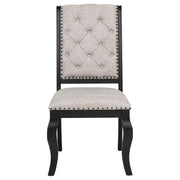 Phelps Upholstered Dining Side Chair Tan Distressed Noir (Set of 2) - detail 4