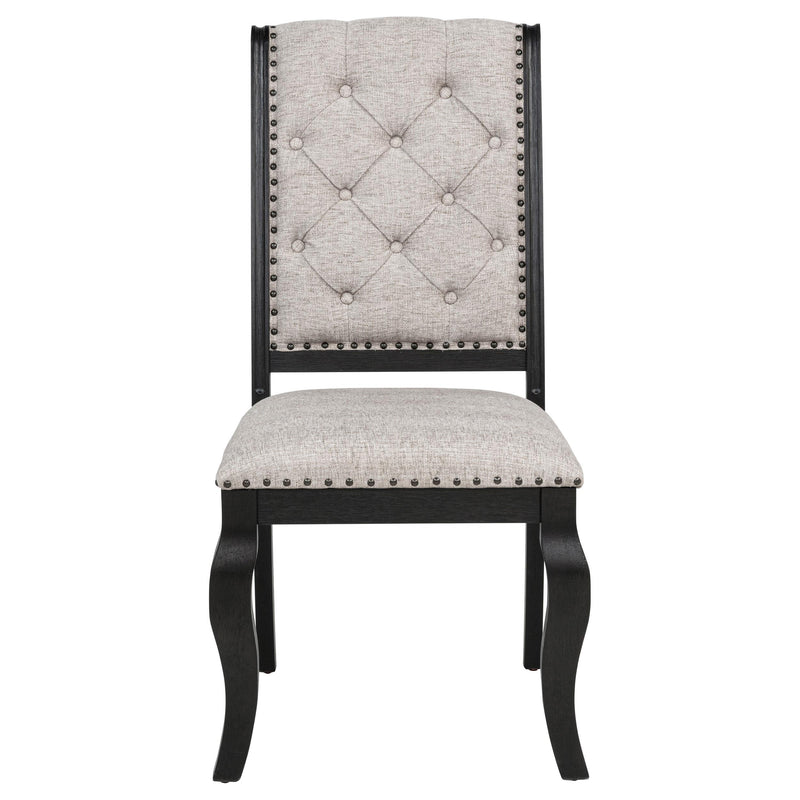 Phelps Upholstered Dining Side Chair Tan Distressed Noir (Set of 2) - detail 4