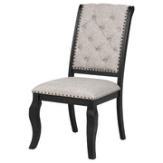 Phelps Upholstered Dining Side Chair Tan Distressed Noir (Set of 2) - detail 5