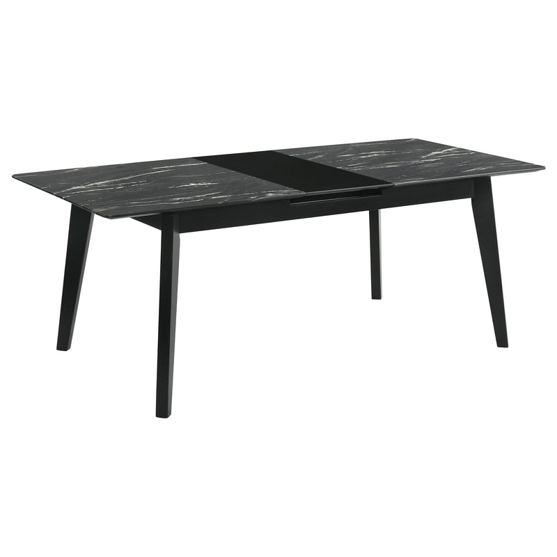 Crestmont 78-inch Extension Dining Table Black Faux Marble - alternate view