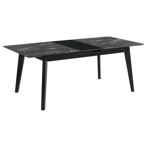 Crestmont 78-inch Extension Dining Table Black Faux Marble - alternate view