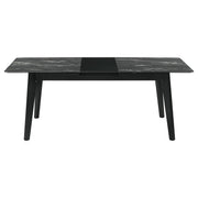 Crestmont 78-inch Extension Dining Table Black Faux Marble - detail 3