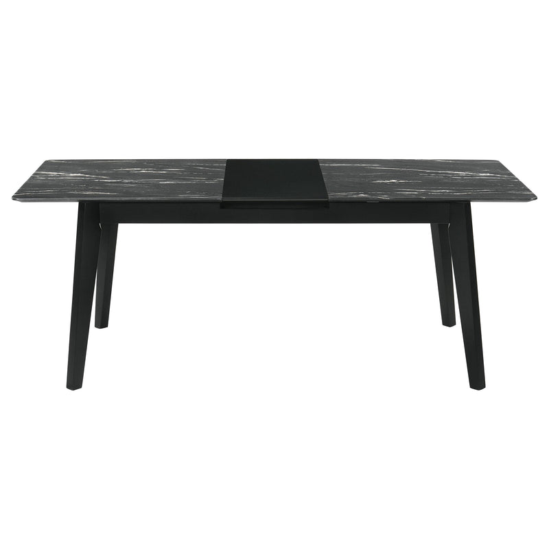 Crestmont 78-inch Extension Dining Table Black Faux Marble - detail 3