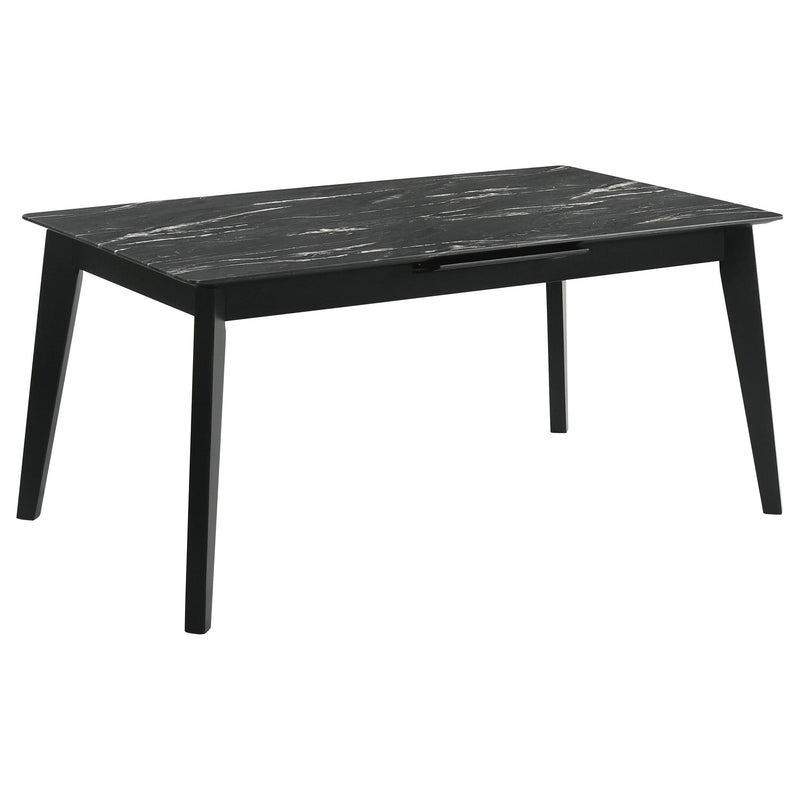 Crestmont 78-inch Extension Dining Table Black Faux Marble - detail 4