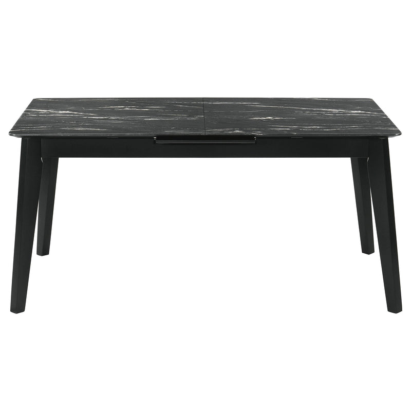 Crestmont 78-inch Extension Dining Table Black Faux Marble - detail 5