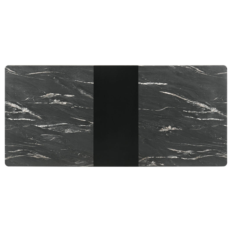 Crestmont 78-inch Extension Dining Table Black Faux Marble - detail 6