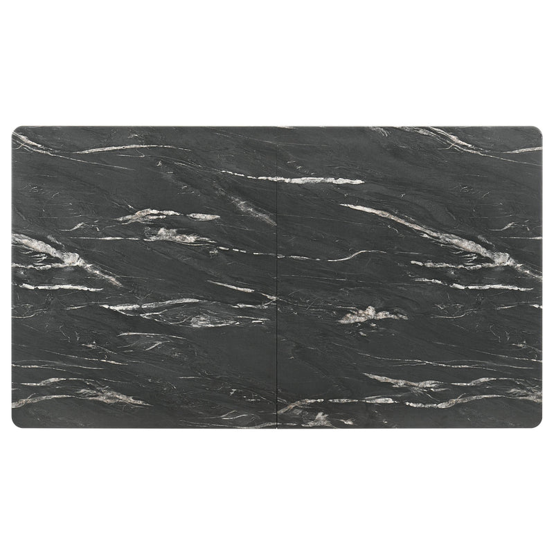 Crestmont 78-inch Extension Dining Table Black Faux Marble - detail 7