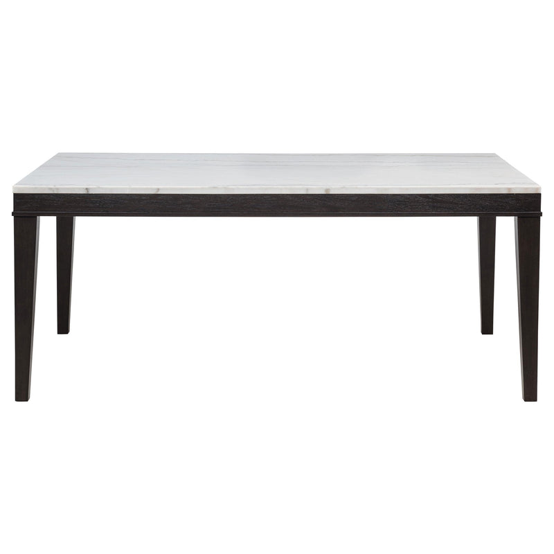 Averill 7-piece White Marble Top Dining Set Dark Grey and Coffee Bean - detail 4