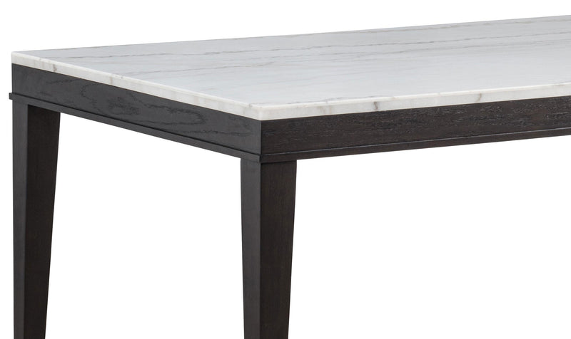 Averill 7-piece White Marble Top Dining Set Dark Grey and Coffee Bean - detail 7