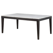 Averill 72-inch Rectangular White Marble Top Dining Table Coffee Bean - detail 4
