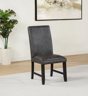 Averill Faux Leatherette Upholstered Dining Side Chair Dark Grey (Set of 2) - alternate view