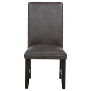 Averill Faux Leatherette Upholstered Dining Side Chair Dark Grey (Set of 2) - detail 4