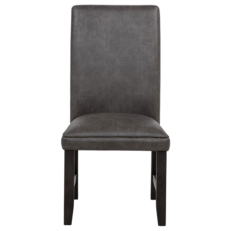 Averill Faux Leatherette Upholstered Dining Side Chair Dark Grey (Set of 2) - detail 4