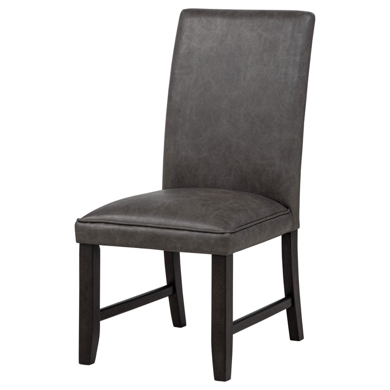 Averill Faux Leatherette Upholstered Dining Side Chair Dark Grey (Set of 2) - detail 5