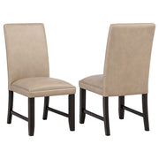 Averill Faux Leatherette Upholstered Dining Side Chair Tan (Set of 2)