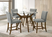 Paxton 5-piece Round Glass Top Counter Height Dining Set Grey