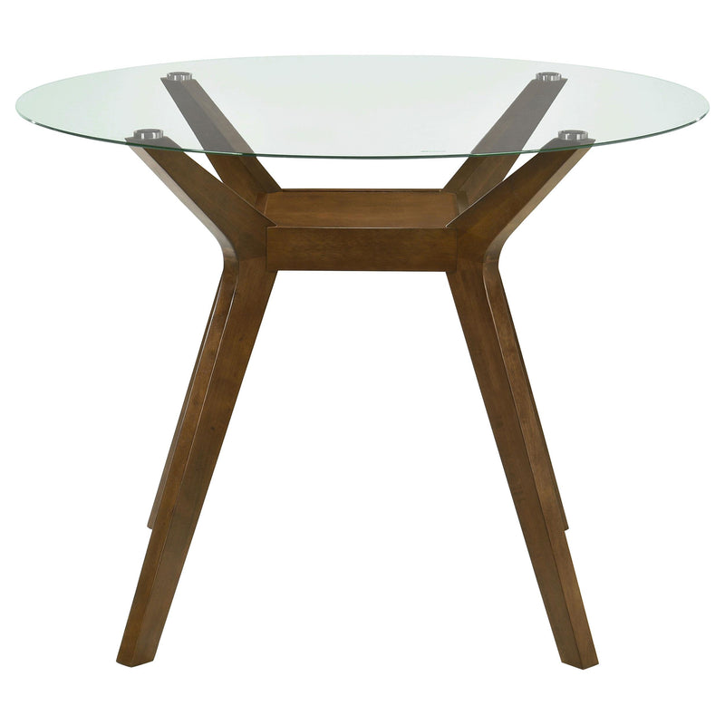 Paxton Round 48-inch Glass Top Counter Height Dining Table Brown - detail 3
