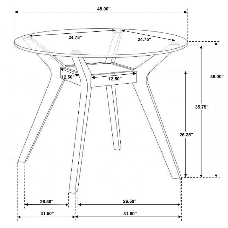 Paxton Round 48-inch Glass Top Counter Height Dining Table Brown - detail 6