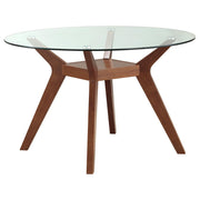 Paxton 5-piece Round Glass Top Dining Table Set Brown - detail 3