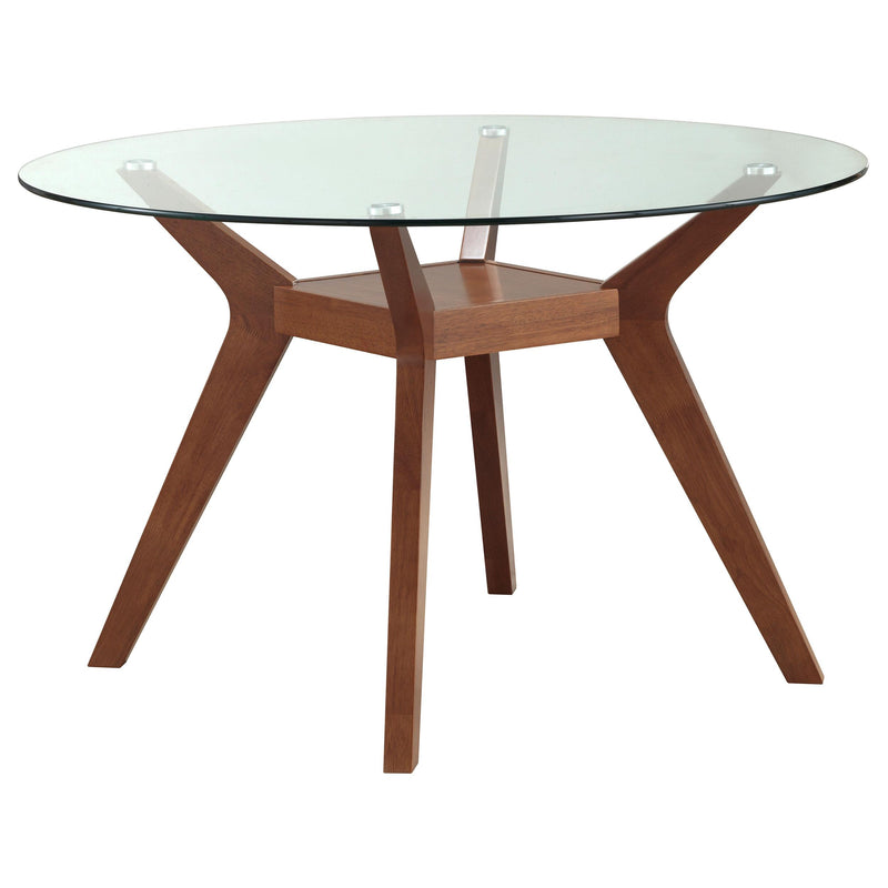 Paxton 5-piece Round Glass Top Dining Table Set Brown - detail 3